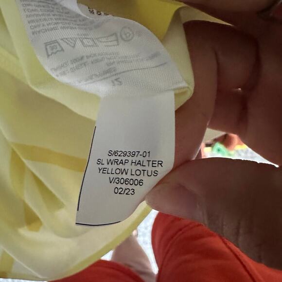 Banana Republic Yellow Halter Midi Dress Geometric Print Coastal 

 Size 12 - Picture 8 of 10